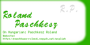 roland paschkesz business card